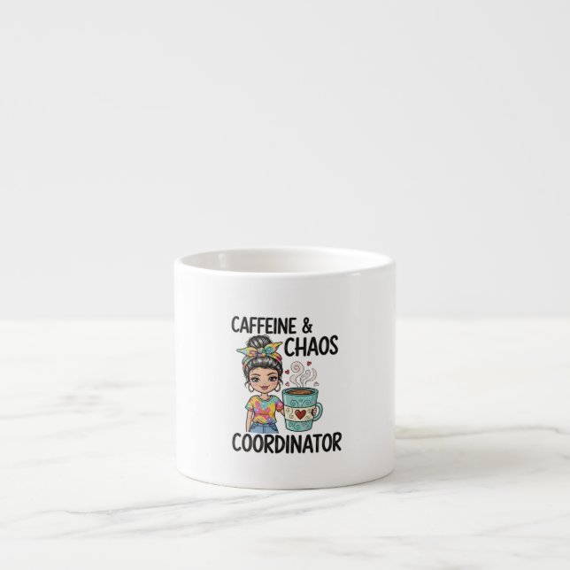 Study Fuel Mug For College Girls Coffee & Chaos  Espressotasse (Vorderseite)
