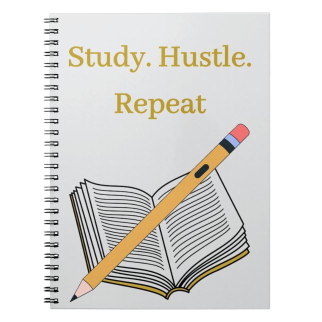 Study. Hustle. Repeat – Custom Spiral Notebook Notizblock (Vorderseite)