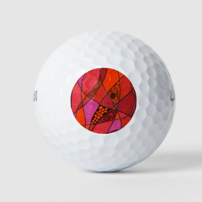 "Study in Reds" Abstrakte Custom Wilson Golf Balls Golfball (Vorderseite)