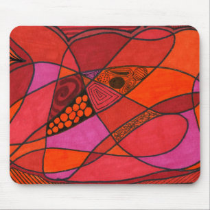"Study in Reds" Abstraktes Design Mousepad