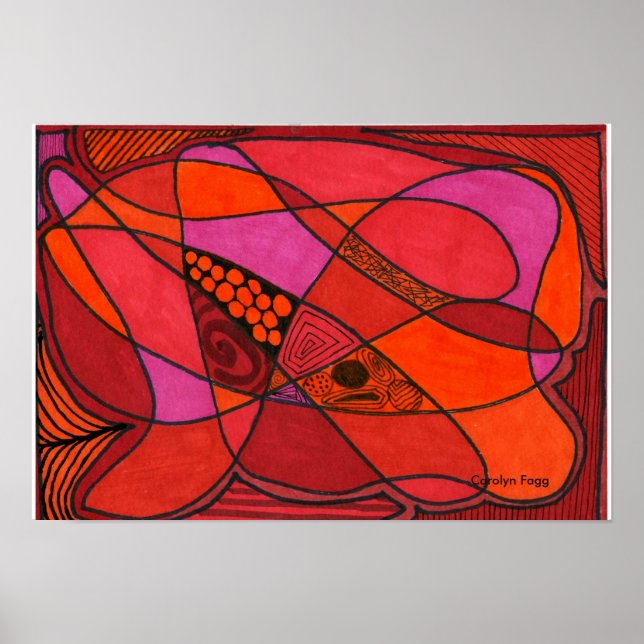 "Study in Reds" Design von Carolyn Fagg Poster (Vorne)