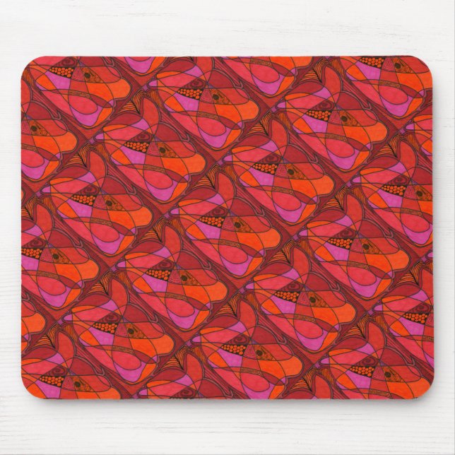 "Study in Reds" geteerte abstrakte Design Mousepad (Vorne)