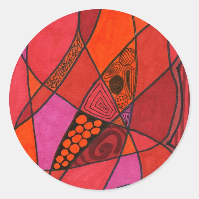 "Study in Reds" Sticker für abstraktes Design (Vorderseite)