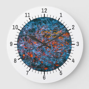 Study In Watercolor - Orange Große Wanduhr