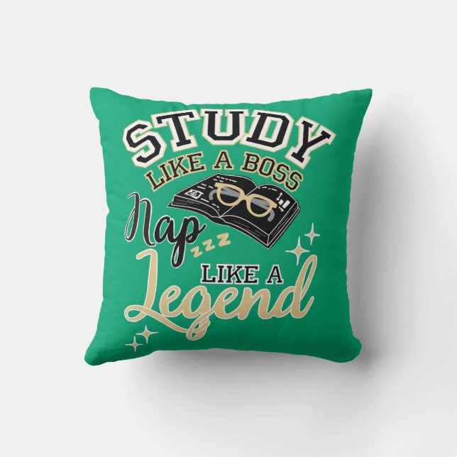 Study Like a Boss, Nap Like a Legend, College gift Kissen (Rückseite)