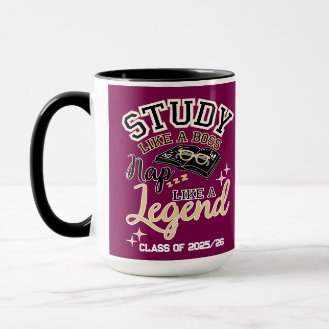 Study Like a Boss, Nap Like a Legend, College gift Tasse (Links)
