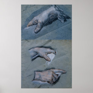 Study of the Hands of a Man Poster