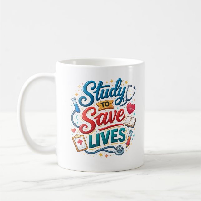 Study to Save Lives | Doctor Appreciation Kaffeetasse (Links)