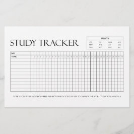 Study Tracker | Monat | 31 Tage | Thema | Fortschr Briefpapier