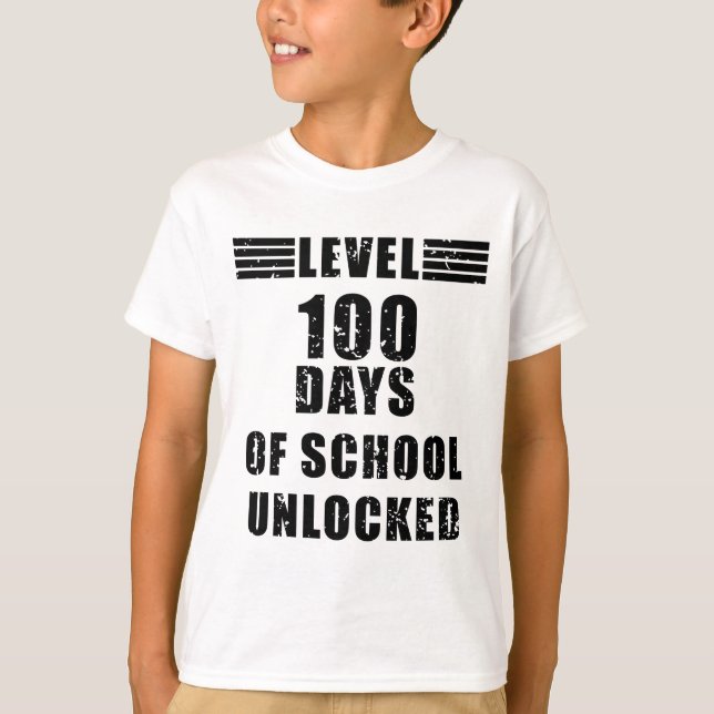 Stufe 100 des coolen Gamer-Jungen in der Schule T-Shirt (Vorderseite)