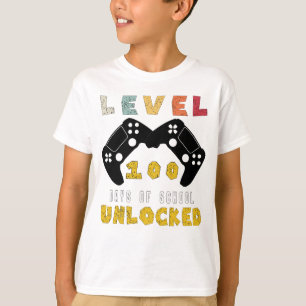 Stufe 100 des coolen Gamer-Jungen in der Schule T-Shirt