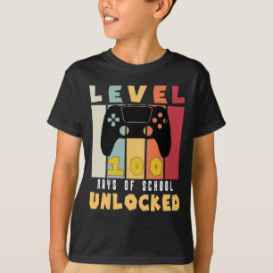 Stufe 100 des coolen Gamer-Jungen in der Schule T-Shirt