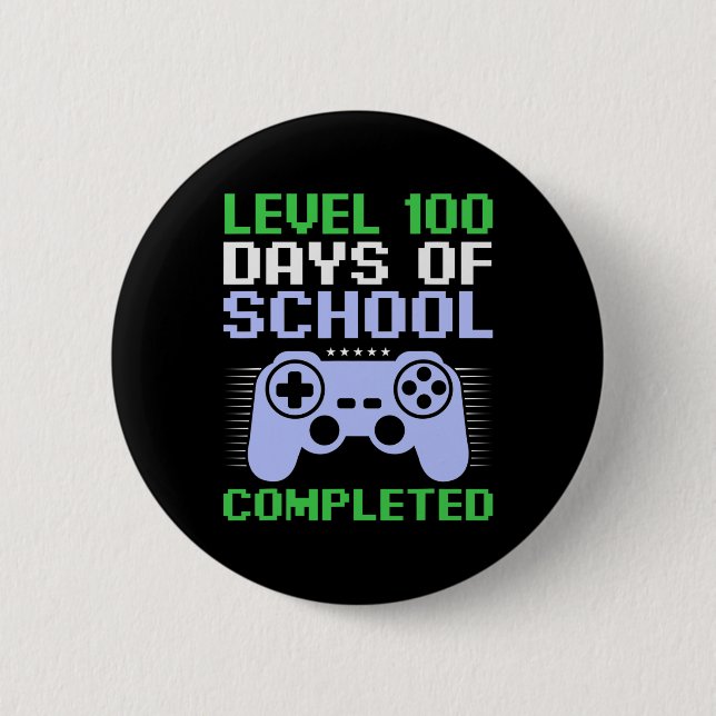 Stufe 100 Schultag abgeschlossen für Kinder Button (Vorderseite)