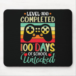 Stufe 100 Schultage Abschluss Gamer Boy Level Mousepad