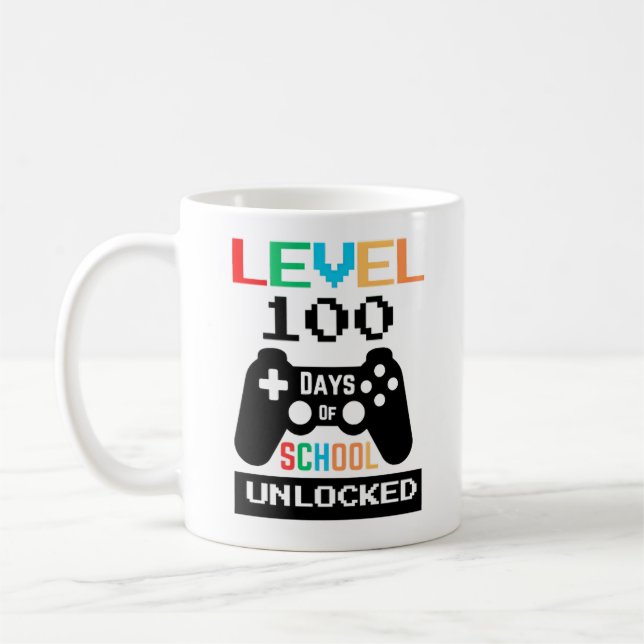 Stufe 100 Schultage frei Kaffeetasse (Links)