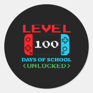Stufe 100 Tage der Schule entsperrt 3 Runder Aufkleber