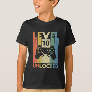 Stufe 10 freigeschaltet Lustiges Videospieler 10. T-Shirt