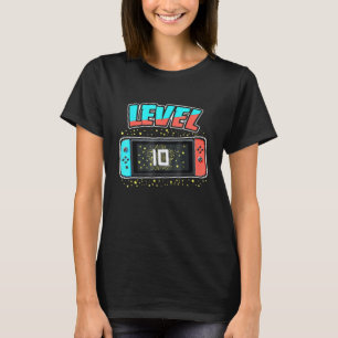 Stufe 10 Geburtstagskinder 10 Jahre alte Videospie T-Shirt