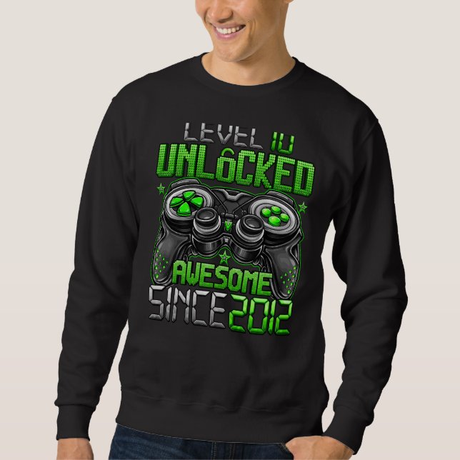 Stufe 10 Phantastisch seit 2012 10. Geburtstag Sweatshirt (Vorderseite)