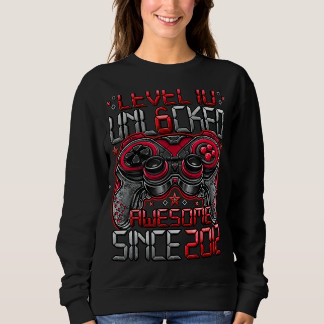 Stufe 10 Phantastisch seit 2012 10. Geburtstag Sweatshirt (Vorderseite)
