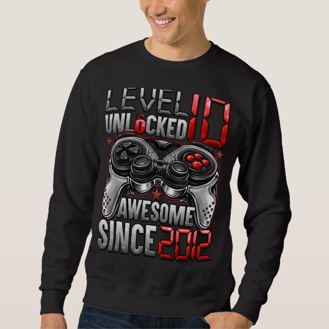 Stufe 10 Phantastisch seit 2012 10. Geburtstag Sweatshirt (Vorderseite)