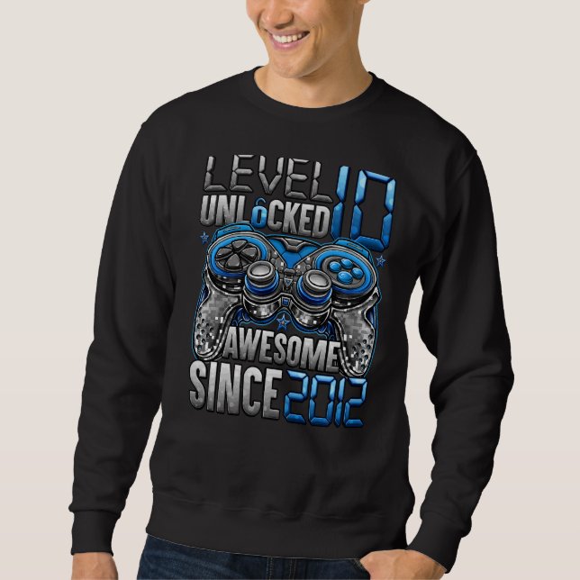Stufe 10 Phantastisch seit 2012 10. Geburtstag Sweatshirt (Vorderseite)