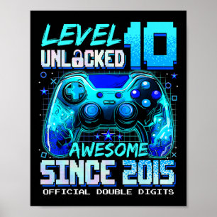 Stufe 10 Phantastisch seit 2015 10. Geburtstag Poster