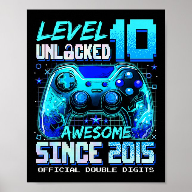 Stufe 10 Phantastisch seit 2015 10. Geburtstag Poster (Vorne)