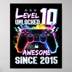 Stufe 10 Phantastisch seit 2015 10. Geburtstag Poster