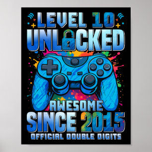Stufe 10 Phantastisch seit 2015 10. Geburtstag Poster