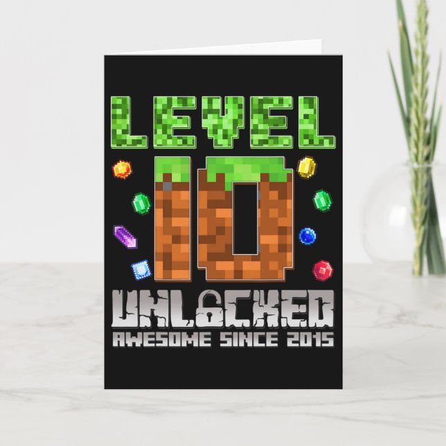 Stufe 10 Phantastisch seit 2015 10 Pixel Ga Karte (Vorderseite)