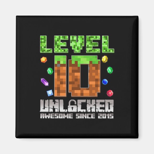 Stufe 10 Phantastisch seit 2015 10 Pixel Ga Magnet (Vorne)