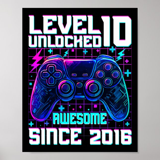 Stufe 10 Phantastisch seit 2016 10. Geburtstag Poster (Vorne)