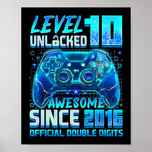 Stufe 10 Phantastisch seit 2016 10. Geburtstag Poster