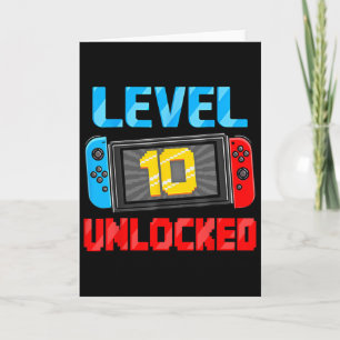 Stufe 10 Ungesperrter Gamer 10. Geburtstagsgeschen Karte