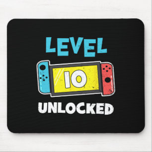 Stufe 10 Ungesperrter Gamer 10. Geburtstagsgeschen Mousepad