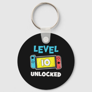 Stufe 10 Ungesperrter Gamer 10. Geburtstagsgeschen Schlüsselanhänger