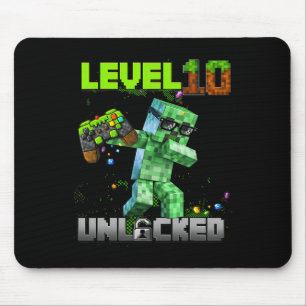 Stufe 10 Unverriegelt - Geburtstagskinder Pixel Ga Mousepad