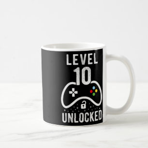 Stufe 10 Unverriegeltes Videospiel 10. Geburtstags Kaffeetasse
