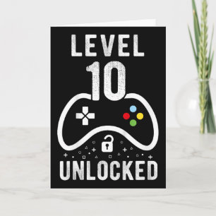 Stufe 10 Unverriegeltes Videospiel 10. Geburtstags Karte