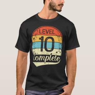 Stufe 10 Vollständiger Retro 10. Hochzeitstag T-Shirt
