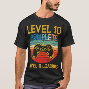 Stufe 10 Vollständiges Gamer-Jubiläum Stufe 11 Jah T-Shirt