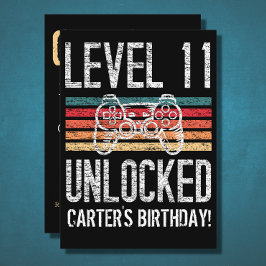 Stufe 11 Entsperrte 11. Geburtstag Personalisiert Einladung