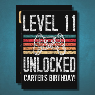 Stufe 11 Entsperrte 11. Geburtstag Personalisiert Einladung