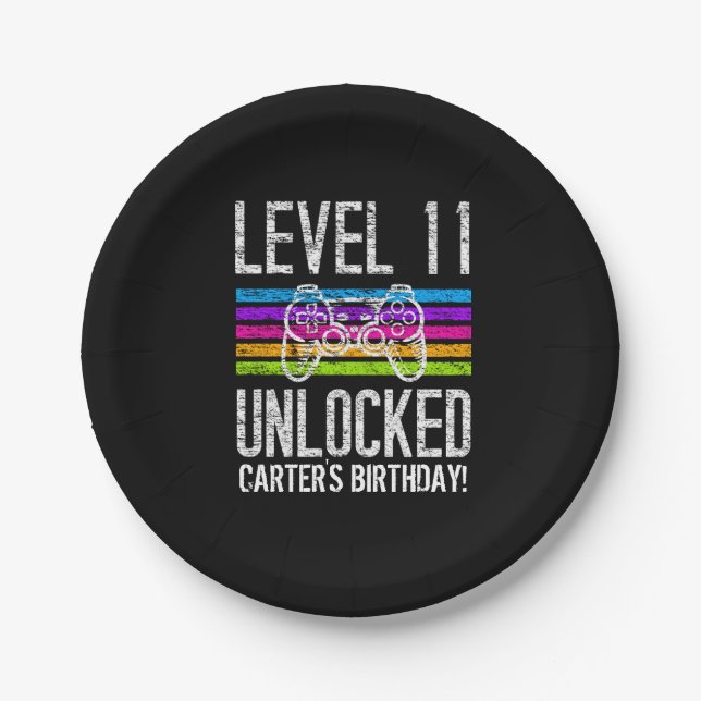 Stufe 11 Entsperrtes Personalisiertes Papier zum 1 Pappteller (Vorderseite)