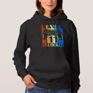 Stufe 11 Unverriegelter Videospieler 11. Geburtsta Hoodie