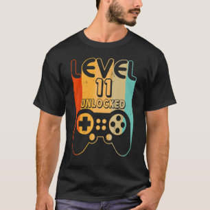 Stufe 11 Unverriegelter Videospieler 11. Geburtsta T-Shirt
