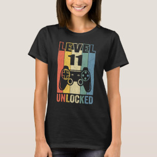 Stufe 11 Unverriegelter Videospieler 11. Geburtsta T-Shirt
