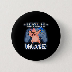 Stufe 12 freigeschaltet - Dabbing Piggycorn Gamer Button