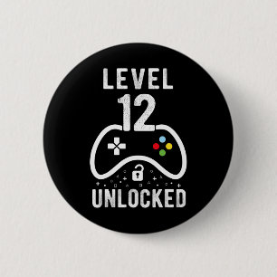 Stufe 12 Unverriegeltes Videospiel 12. Geburtstags Button